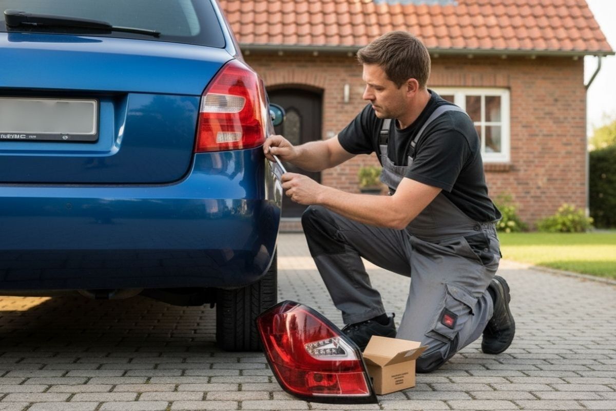 Montage Rücklicht Skoda